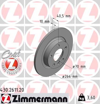 Zimmermann 430.2611.20 - Тормозной диск autodif.ru