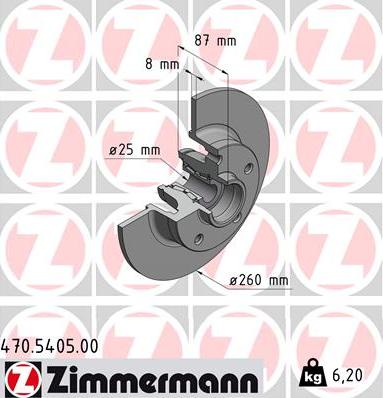 Zimmermann 470.5405.00 - Тормозной диск autodif.ru