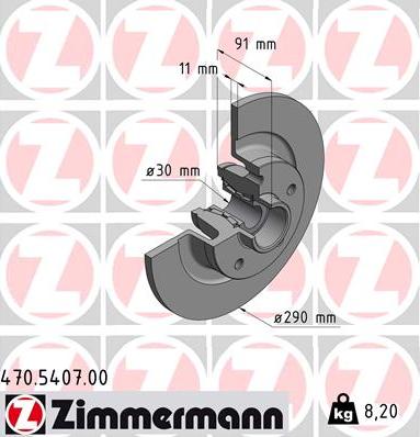 Zimmermann 470.5407.00 - Тормозной диск autodif.ru