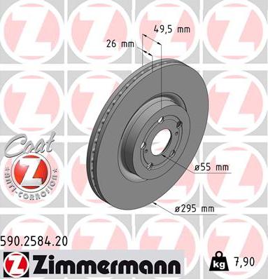 Zimmermann 590.2584.20 - Тормозной диск autodif.ru