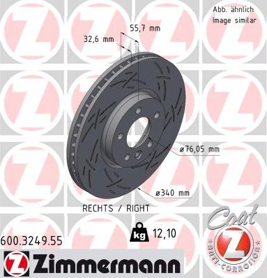 Zimmermann 600.3249.55 - Тормозной диск autodif.ru