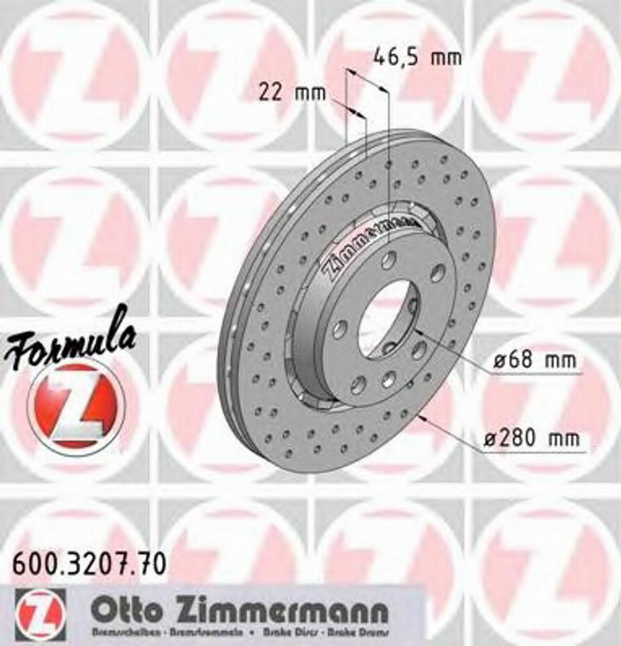 Zimmermann 600.3207.70 - Тормозной диск autodif.ru