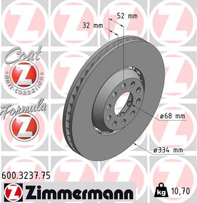 Zimmermann 600.3237.75 - Тормозной диск autodif.ru