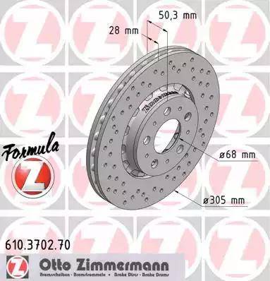 Zimmermann 610.3702.70 - Тормозной диск autodif.ru