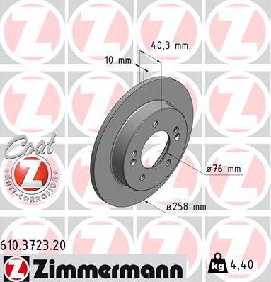 Zimmermann 610.3723.20 - Тормозной диск autodif.ru