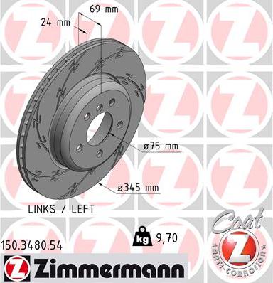 Zimmermann 150.3480.54 - Тормозной диск autodif.ru