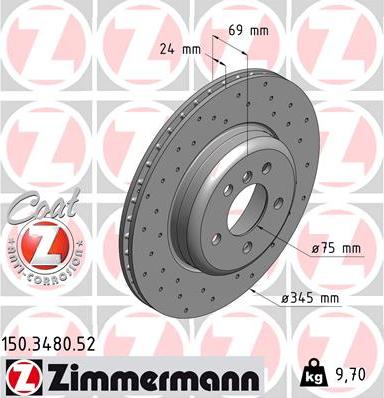 Zimmermann 150.3480.52 - Тормозной диск autodif.ru