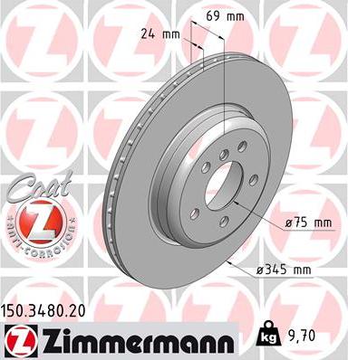 Zimmermann 150.3480.20 - Тормозной диск autodif.ru
