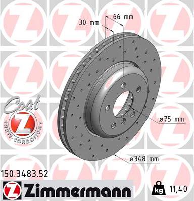 Zimmermann 150.3483.52 - Тормозной диск autodif.ru