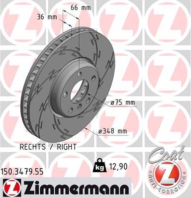 Zimmermann 150.3479.55 - Тормозной диск autodif.ru