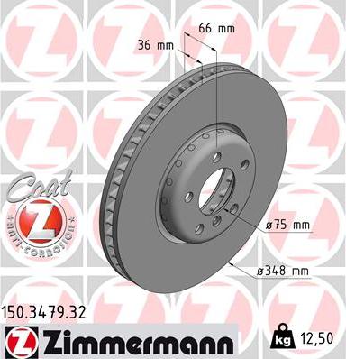 Zimmermann 150.3479.32 - Тормозной диск autodif.ru