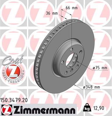 Zimmermann 150.3479.20 - Тормозной диск autodif.ru