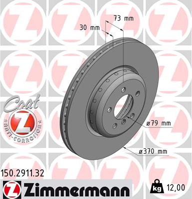 Zimmermann 150.2911.32 - Тормозной диск autodif.ru