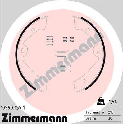 Zimmermann 10990.159.1 - Комплект тормозов, ручник, парковка autodif.ru