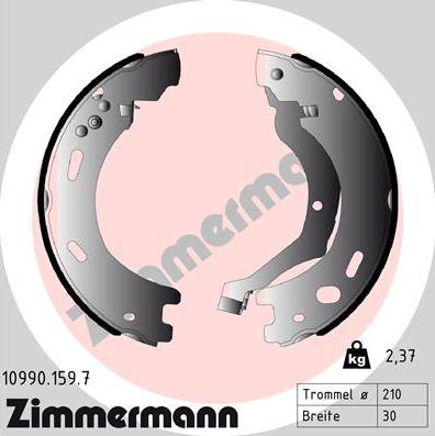 Zimmermann 10990.159.7 - Комплект тормозов, ручник, парковка autodif.ru