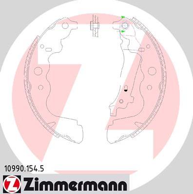 Zimmermann 10990.154.5 - Комплект тормозных колодок, барабанные autodif.ru