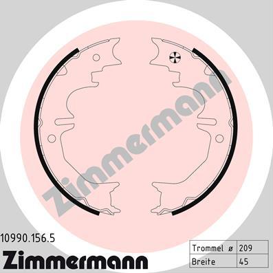 Zimmermann 10990.156.5 - Комплект тормозов, ручник, парковка autodif.ru