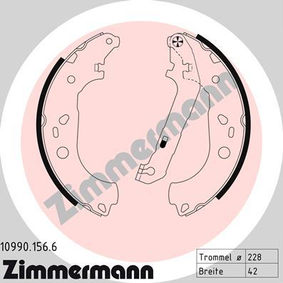 Zimmermann 10990.156.6 - Комплект тормозных колодок, барабанные autodif.ru