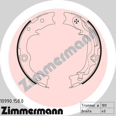 Zimmermann 10990.158.0 - Комплект тормозов, ручник, парковка autodif.ru
