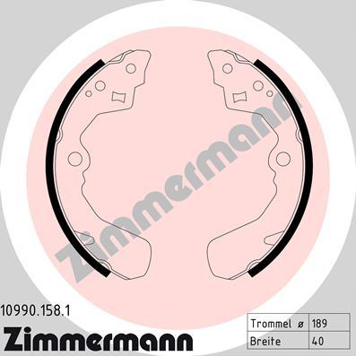 Zimmermann 10990.158.1 - Комплект тормозных колодок, барабанные autodif.ru