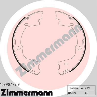 Zimmermann 10990.157.9 - Комплект тормозов, ручник, парковка autodif.ru