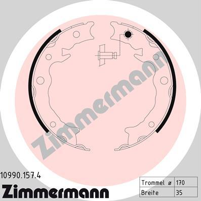 Zimmermann 10990.157.4 - Комплект тормозов, ручник, парковка autodif.ru