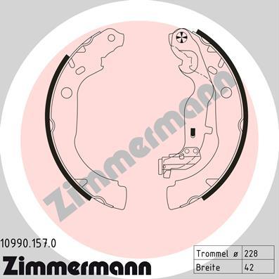 Zimmermann 10990.157.0 - Комплект тормозных колодок, барабанные autodif.ru