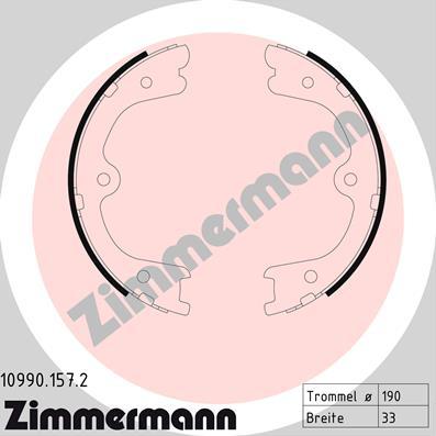 Zimmermann 10990.157.2 - Комплект тормозов, ручник, парковка autodif.ru