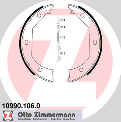 Zimmermann 10990.106.0 - Комплект тормозов, ручник, парковка autodif.ru