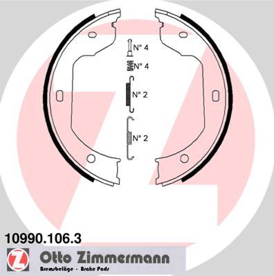 Zimmermann 10990.106.3 - Комплект тормозов, ручник, парковка autodif.ru
