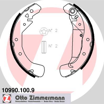 Zimmermann 10990.100.9 - Комплект тормозных колодок, барабанные autodif.ru