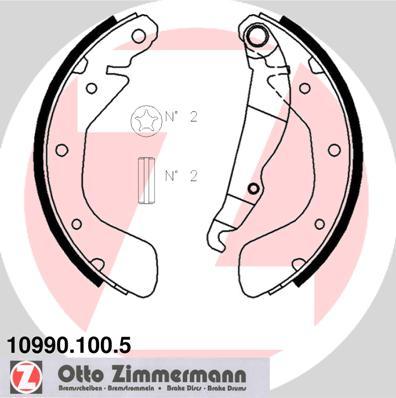 Zimmermann 10990.100.5 - Комплект тормозных колодок, барабанные autodif.ru