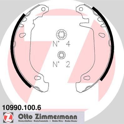 Zimmermann 10990.100.6 - Комплект тормозных колодок, барабанные autodif.ru