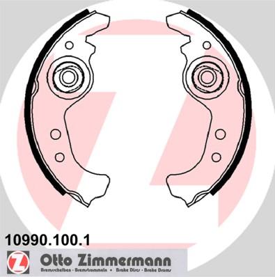 Zimmermann 10990.100.1 - Комплект тормозных колодок, барабанные autodif.ru