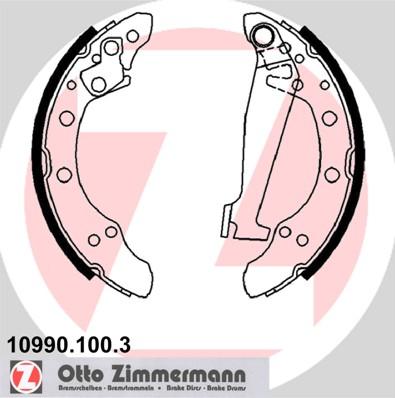 Zimmermann 10990.100.3 - Комплект тормозных колодок, барабанные autodif.ru