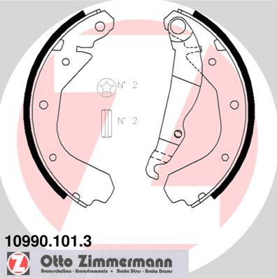 Zimmermann 10990.101.3 - Комплект тормозных колодок, барабанные autodif.ru