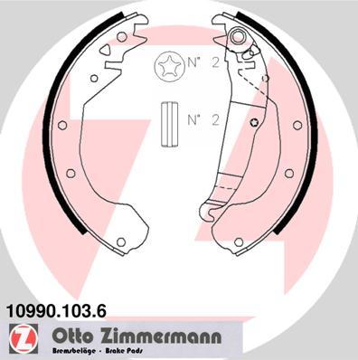 Zimmermann 10990.103.6 - Комплект тормозных колодок, барабанные autodif.ru