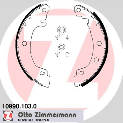 Zimmermann 10990.103.0 - Комплект тормозных колодок, барабанные autodif.ru