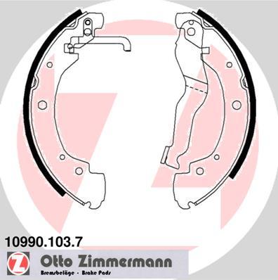 Zimmermann 10990.103.7 - Комплект тормозных колодок, барабанные autodif.ru