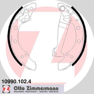 Zimmermann 10990.102.4 - Комплект тормозных колодок, барабанные autodif.ru