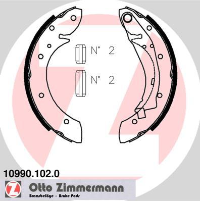 Zimmermann 10990.102.0 - Комплект тормозных колодок, барабанные autodif.ru
