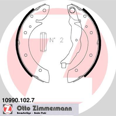 Zimmermann 10990.102.7 - Комплект тормозных колодок, барабанные autodif.ru