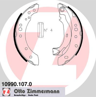 Zimmermann 10990.107.0 - Комплект тормозных колодок, барабанные autodif.ru