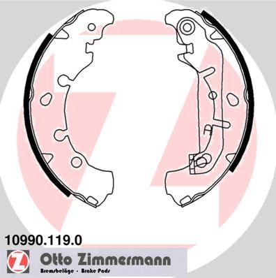 Zimmermann 10990.119.0 - Комплект тормозных колодок, барабанные autodif.ru