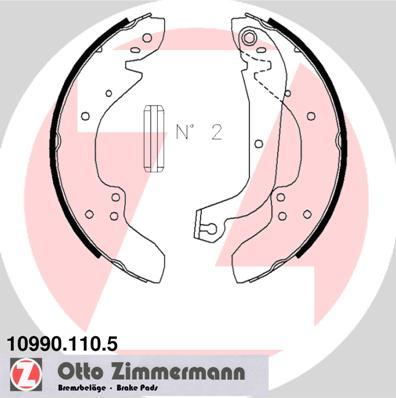 Zimmermann 10990.110.5 - Комплект тормозных колодок, барабанные autodif.ru