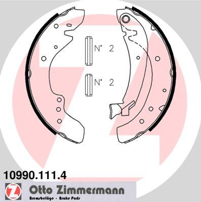 Zimmermann 10990.111.4 - Комплект тормозных колодок, барабанные autodif.ru