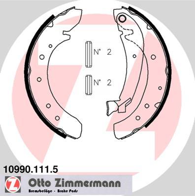 Zimmermann 10990.111.5 - Комплект тормозных колодок, барабанные autodif.ru