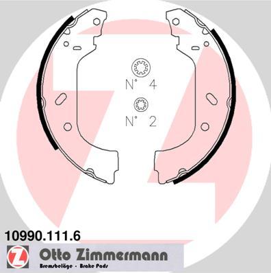 Zimmermann 10990.111.6 - Комплект тормозных колодок, барабанные autodif.ru