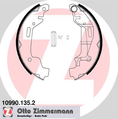 Zimmermann 10990.135.2 - Комплект тормозных колодок, барабанные autodif.ru