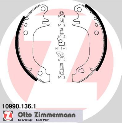 Zimmermann 10990.136.1 - Комплект тормозных колодок, барабанные autodif.ru